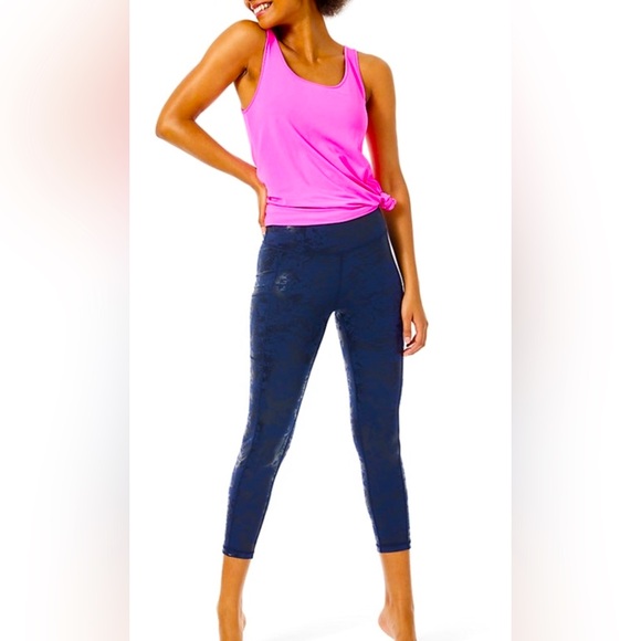 Lilly Pulitzer NWT Weekender Leggings True Navy Foil Size M - Picture 3 of 9